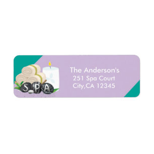 Spa Beauty Birthday Party Address Label