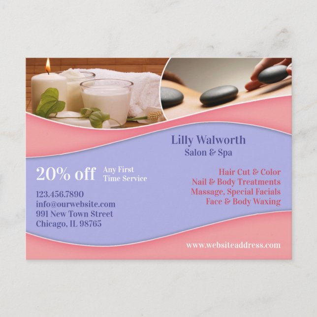 Spa Beauty Massage Postcard (Front)