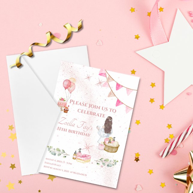 Spa Birthday Invitation (Birthday Invitation Cakes & Cupcakes)