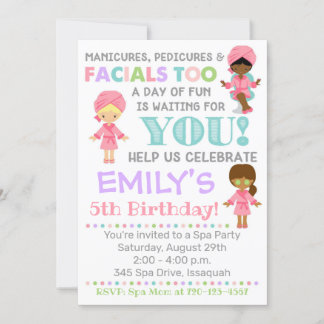 Spa Birthday Invitation Girl Spa Party