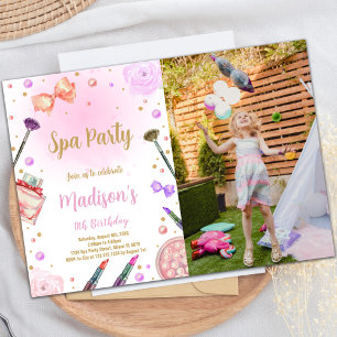 Spa Birthday Invitation with Photo