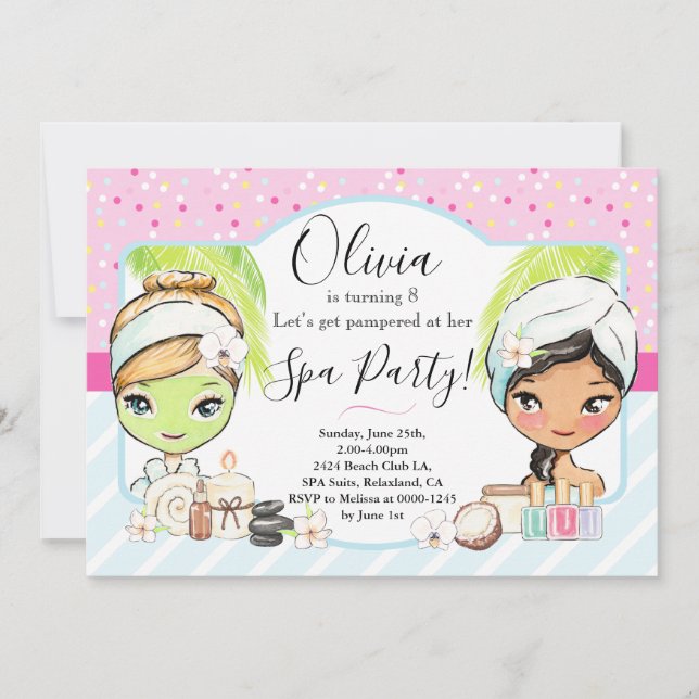 SPA Birthday Party Invitation (Front)