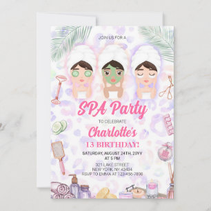 Spa Birthday Party Invitation