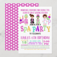 Spa Birthday Party Invitation - Girls - WH