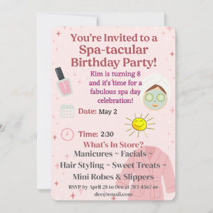 Spa Birthday Party Invitation Template