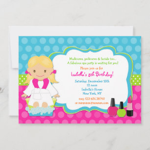 Spa Birthday Party Invitations