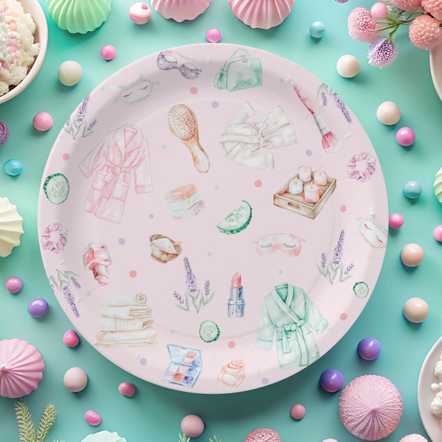 Spa Birthday Party Paper Plate (Creator Uploaded)