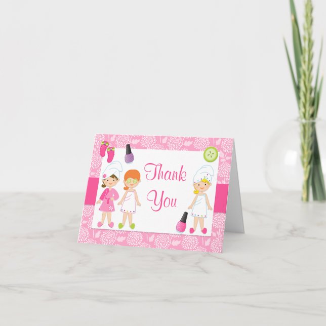 Spa Birthday Party Thank You Card (Front)