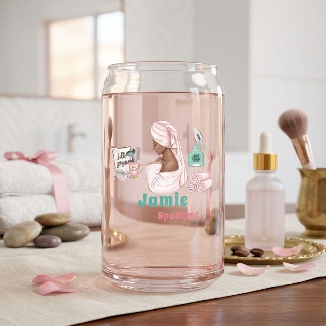 Spa Birthday Sleepover Pamper Birthday party Can Glass (Creator Uploaded)