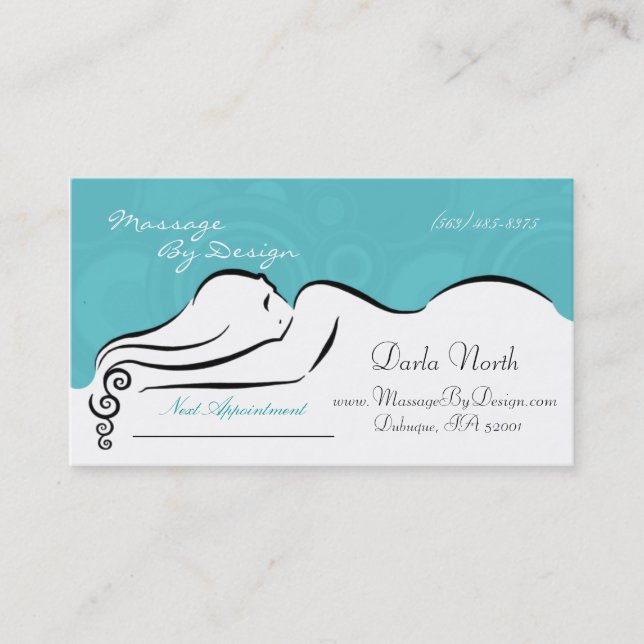 Spa Blue Darla  Business Cards (Front)
