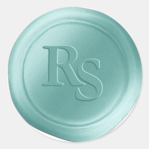 Spa Blue Double Monogram Wedding Wax Seals
