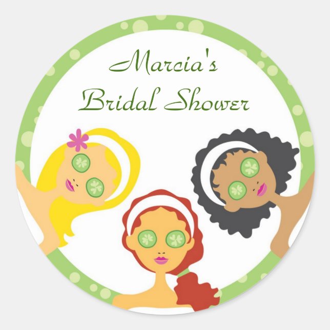Spa Bridal Shower Favour Sticker (Front)