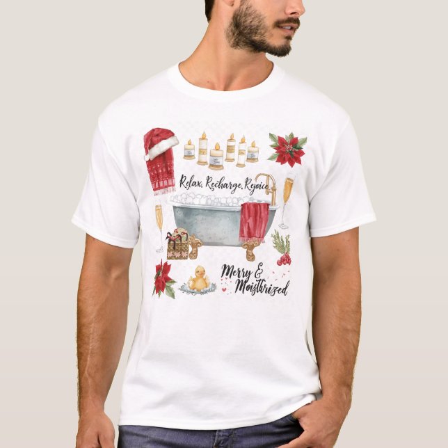Spa Christmas with Santa Hat T-Shirt (Front)