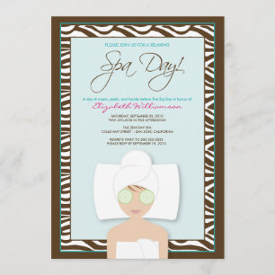 Spa Day Bridal Shower Invitation (blue)