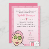 Spa Day  Bridal Shower Pink  Invitation (Front/Back)
