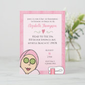 Spa Day  Bridal Shower Pink  Invitation (Standing Front)