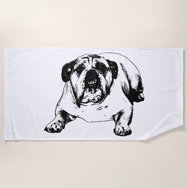 Spa day, bulldog rules beach towel (Front)