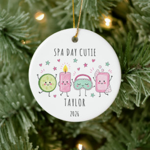 Spa Day Cutie Personalised Kid Ceramic Tree Decoration