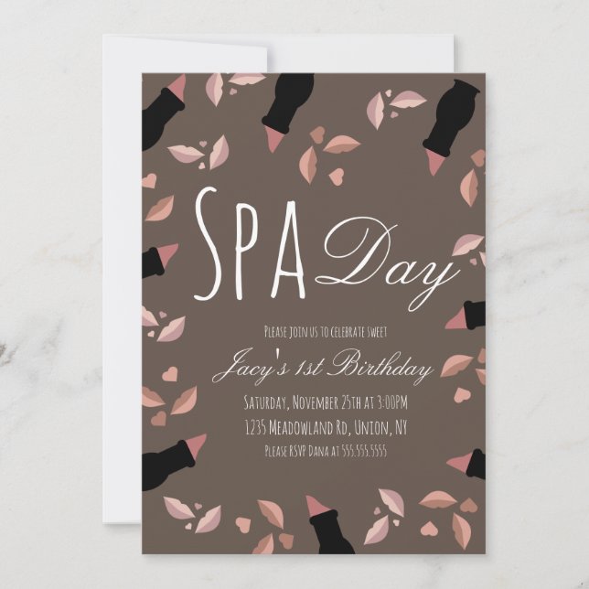 Spa Day Earthy Tone Lip Girls Ladies Birthday (Front)