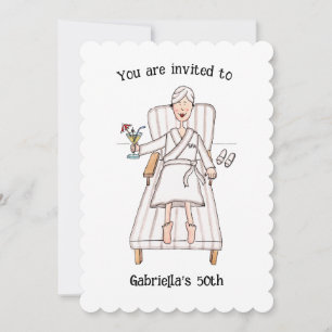Spa Day Lady 50th or any age Birthday Invitation