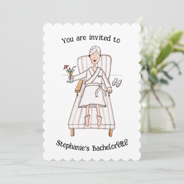 Spa Day Lady Bachelorette Invitation (Standing Front)