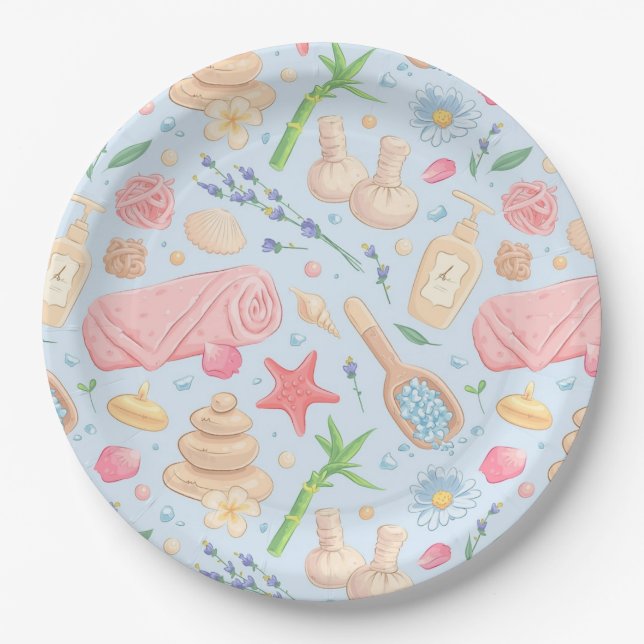 Spa Day Teen Birthday Party  Paper Plate (Front)