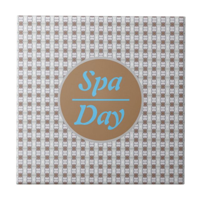 Spa Day Vertical Tan Chain Blue Diamond Tile (Front)