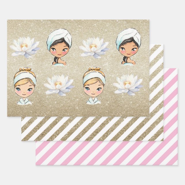 spa day Wrapping Paper Sheets  (Set)