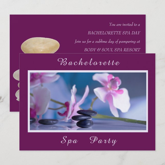 Spa Decorations Bachelorette Spa Day Invitation (Front/Back)