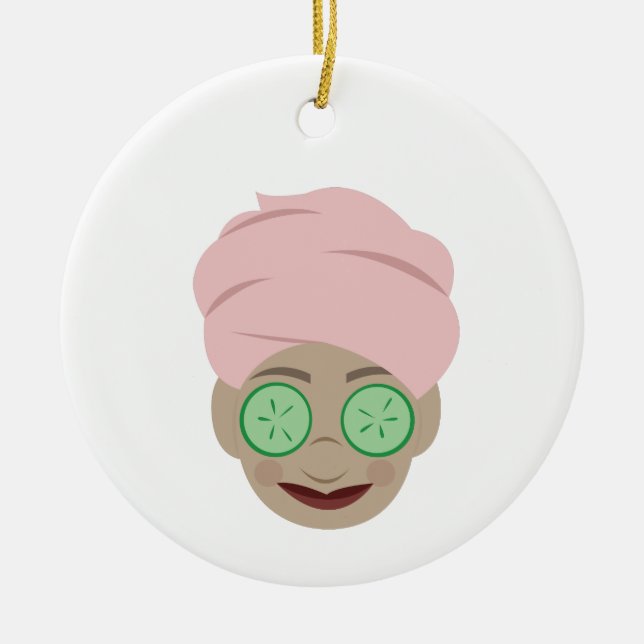 Spa Facial Ceramic Tree Decoration (Front)