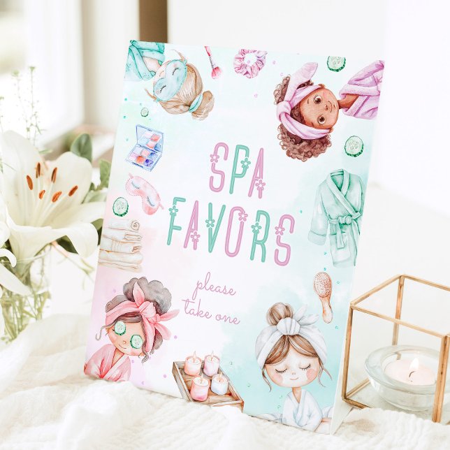 Spa Favours Kids Pamper Party Favours Station Pedestal Sign (Creator Uploaded)