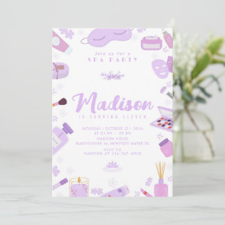 Spa Girl Birthday Party Editable Invitation