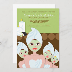 SPA Girls PARTY Birthday or Bridal Shower 5x7 Invitation