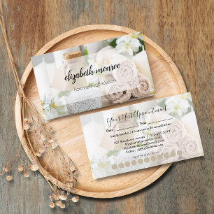 Spa Handwritten Script Calligraphy Loyalty Appointment Card