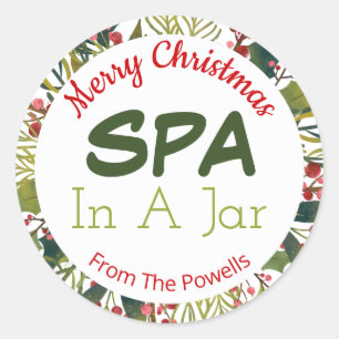 Spa In A Jar Christmas Idea Classic Round Sticker
