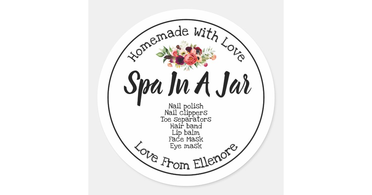 Spa In A Jar Classic Round Sticker Zazzle co nz
