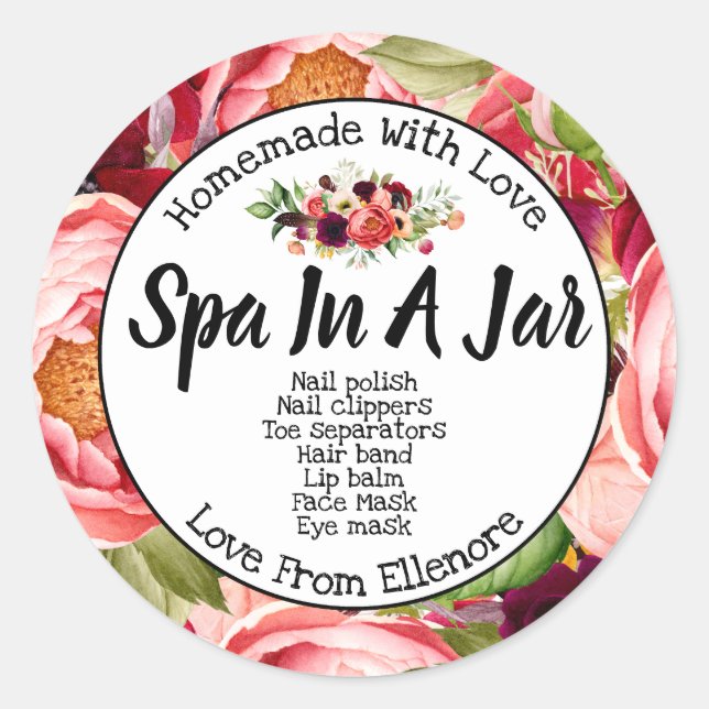 Spa In A Jar Classic Round Sticker (Front)