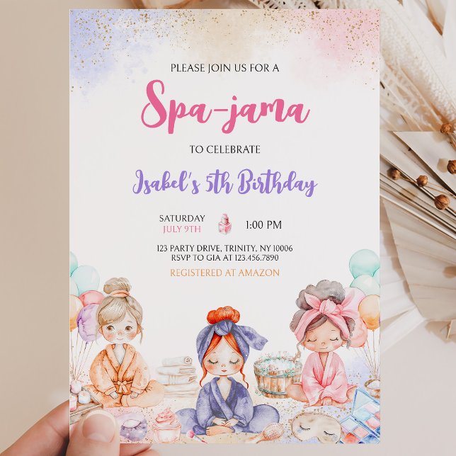 Spa-jama Birthday Party Invitation (Creator Uploaded)