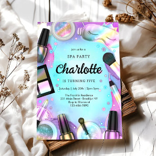 Spa Makeup Party Girl Birthday Invitation