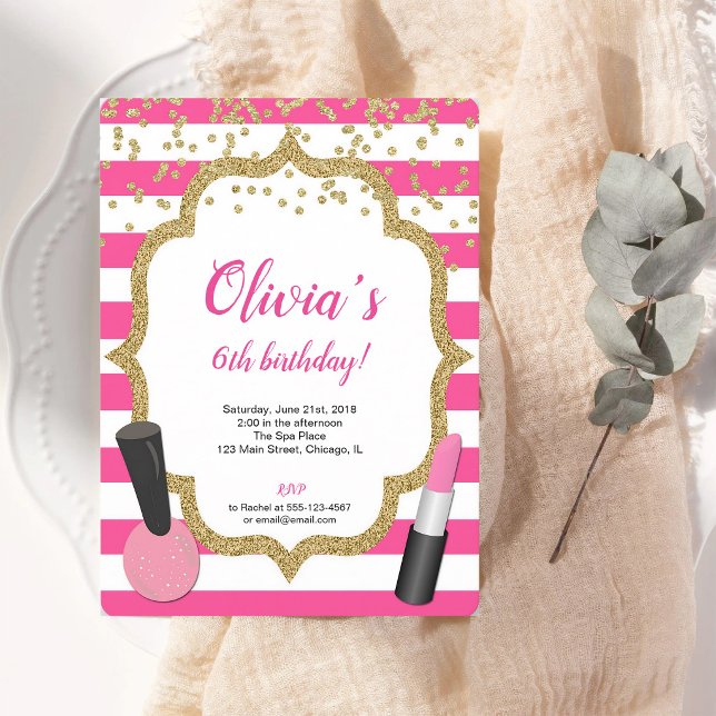 Spa Manicure Pedicure Birthday for Girls Invitation (Creator Uploaded)