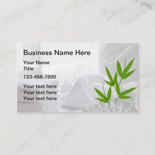 Spa Massage Business Cards (Front)