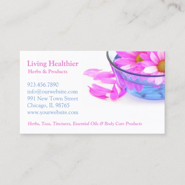 Spa Massage Flowers Business Card (Front)