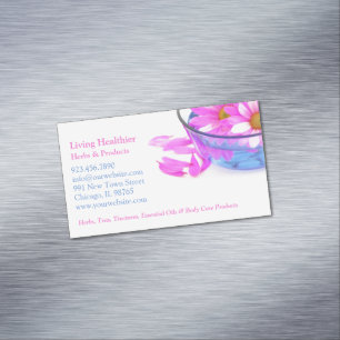Spa Massage Flowers Magnetic Business Card