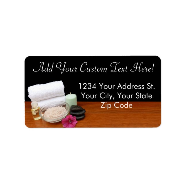 Spa/Massage/Pedicure Salon Scene Black/Colour Label (Front)