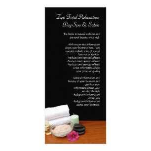 Spa/Massage/Pedicure Salon Scene Black/Colour Rack Card