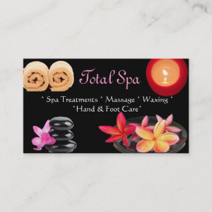 Spa Massage Salon Business Card Black