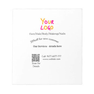 Spa massage salon discount offer services contact notepad