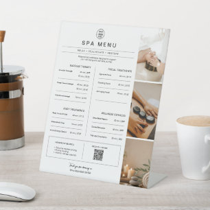 Spa Massage Therapist Services Price List White Pedestal Sign