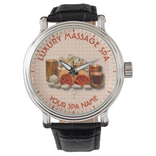 Spa Massage Therapy Salon Candle Stone With Name Watch