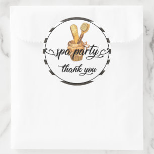 Spa Party Adult Birthday Thank you Classic Round Sticker
